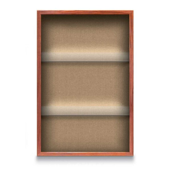 Outdoor Enclosed Combo Board, 48"x36", Satin Frame/Black Porc & Buff